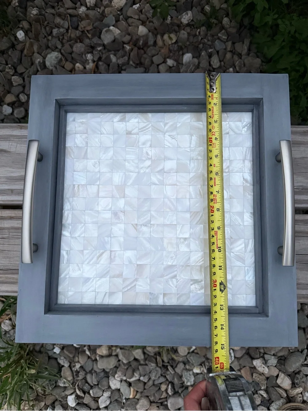 Mother of Pearl Mosaic Serving Tray - Ottoman Serving Tray Mother of Pearl Inlay